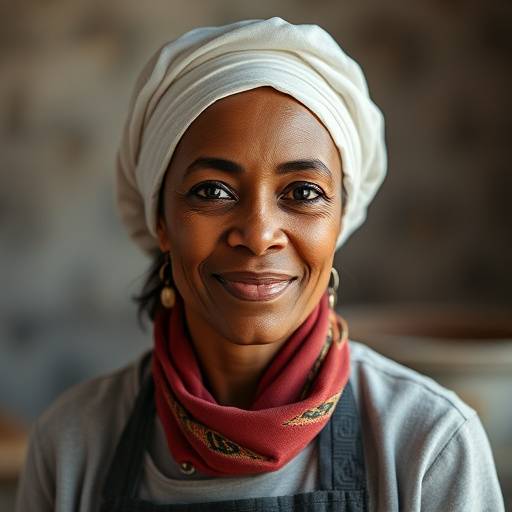 A picture of Fatima Abrahams, the Head Baker