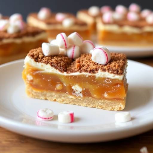 A slice of Peppermint Crisp Tart with layers of biscuits, caramel, cream and peppermint crisp chocolate